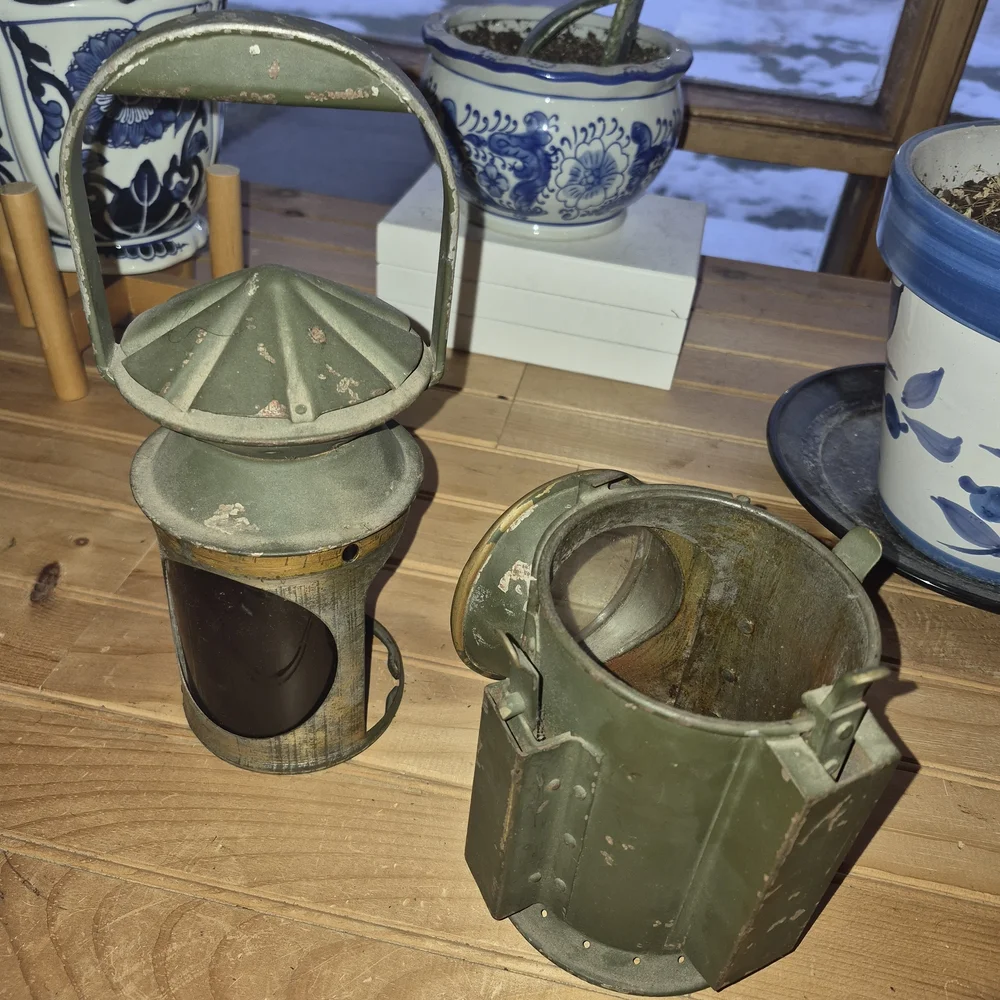 Vintage 1950's Military Green Oil Railroad Lantern